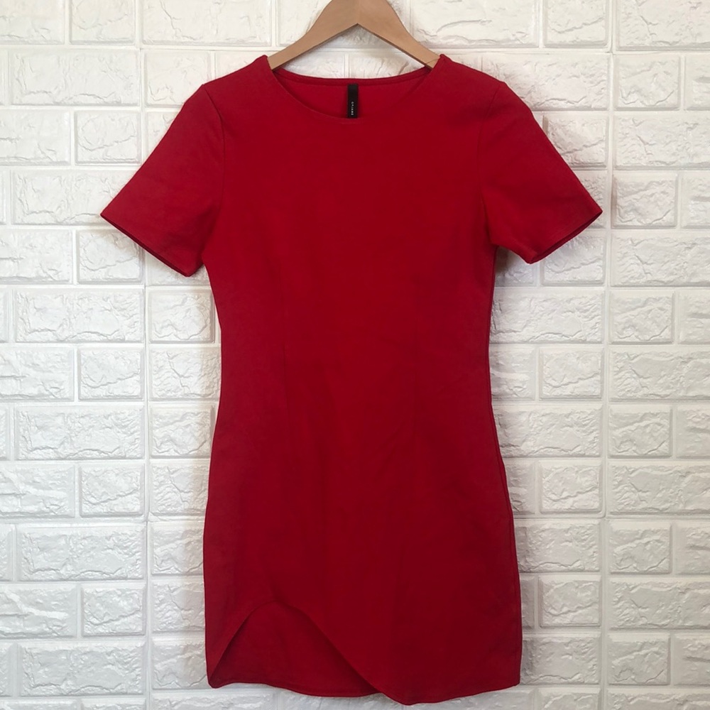 GOJANE red bodycon asymmetric dress Women's Size‎ Large